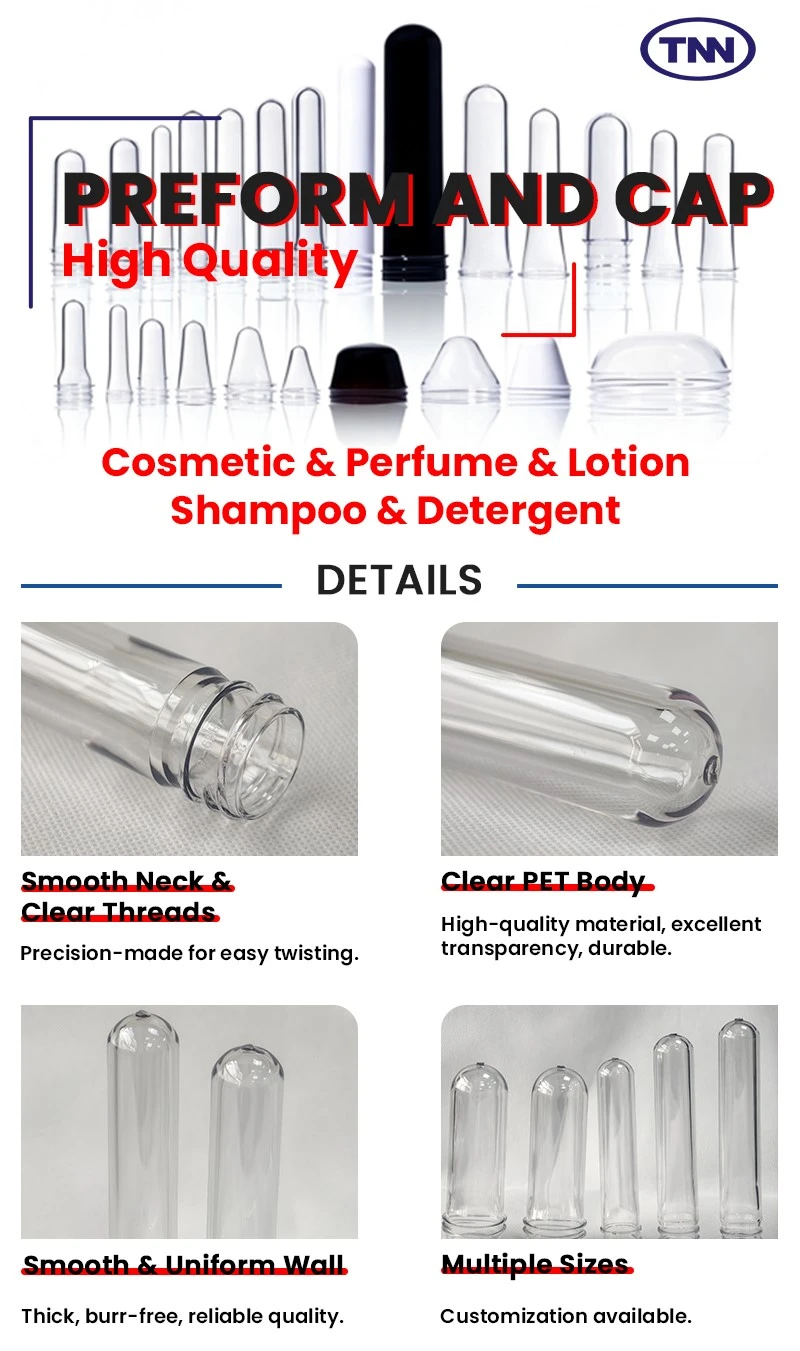 Discover our premium 17mm 18mm and 20mm cosmetic PET preforms engineered specifically for high-end lotion and perfume packaging Manufactured from 100 virgin PET resin these preforms offer exceptio 3